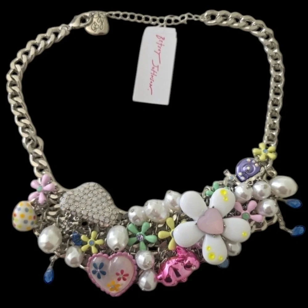 BETSEY JOHNSON Easter Hop To It Spring 2025 Revival Statement Necklace NEW NWT